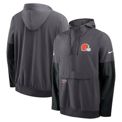 Cleveland Browns Sideline Anorak Half-Zip Hoodie Jacket Anthracite