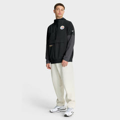 Pittsburgh Steelers Sideline Anorak Half-Zip Hoodie Jacket Black