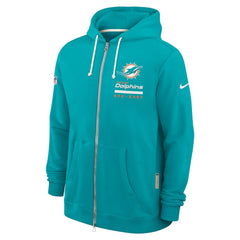 Miami Dolphins Sideline Standard Issue Utility Player Dri-FIT Full-Zip Hoodie Aqua