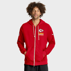 Kansas City Chiefs Sideline Standard Issue Utility Player Dri-FIT Full-Zip Hoodie Red