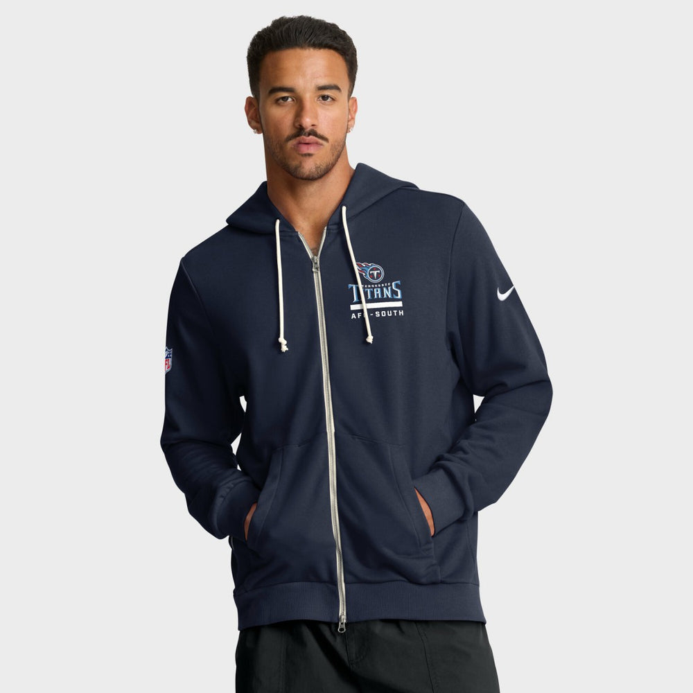 Tennessee Titans Sideline Standard Issue Utility Player Dri-FIT Full-Zip Hoodie Navy