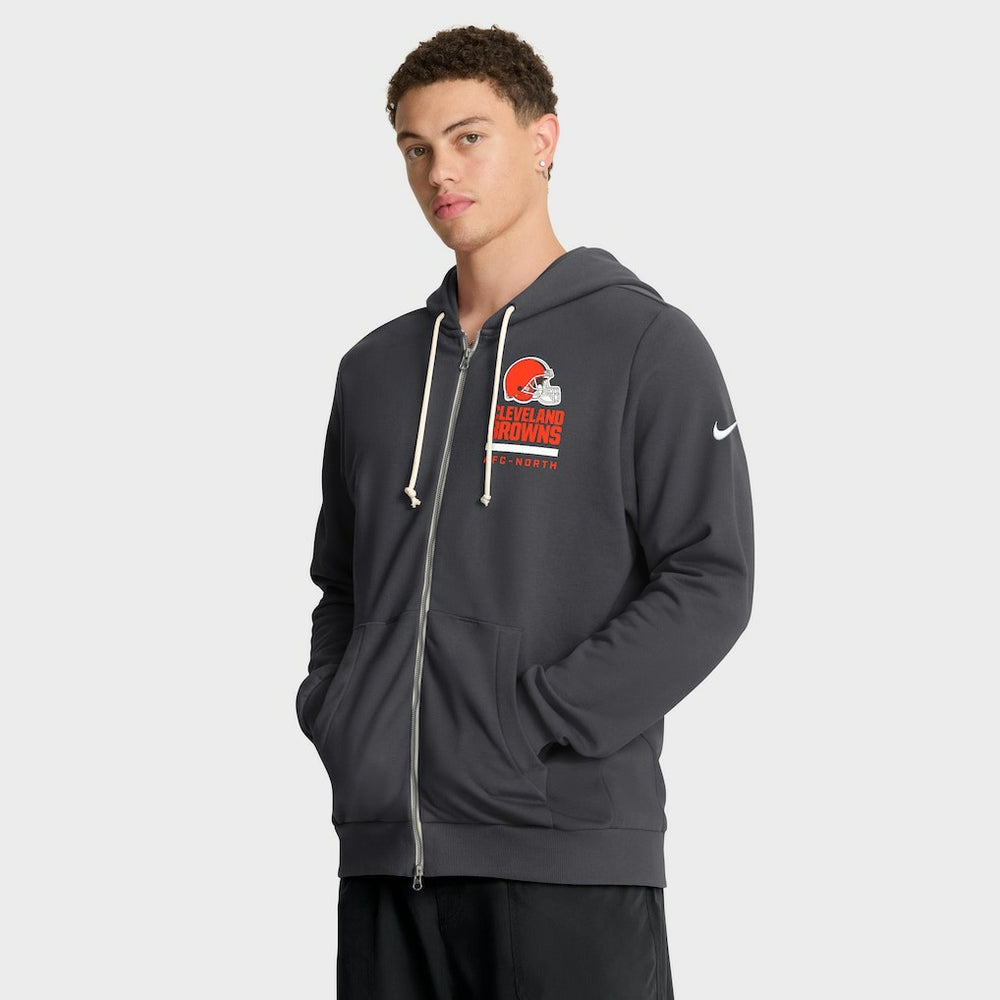 Cleveland Browns Sideline Standard Issue Utility Player Dri-FIT Full-Zip Hoodie Anthracite