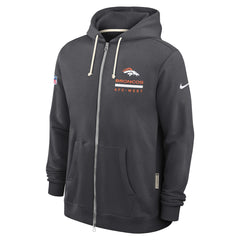 Denver Broncos Sideline Standard Issue Utility Player Dri-FIT Full-Zip Hoodie Anthracite