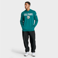 Miami Dolphins Sideline Pass Accuracy Dri-FIT Long Sleeve Hoodie T-Shirt Aqua