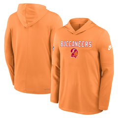 Tampa Bay Buccaneers Sideline Pass Accuracy Dri-FIT Long Sleeve Hoodie T-Shirt Orange