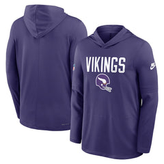 Minnesota Vikings Sideline Pass Accuracy Dri-FIT Long Sleeve Hoodie T-Shirt Purple