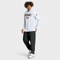 Cleveland Browns Sideline Pass Accuracy Dri-FIT Long Sleeve Hoodie T-Shirt White