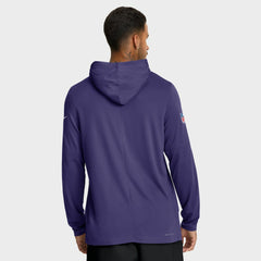 Baltimore Ravens Sideline Pure Fury Performance Long Sleeve Hoodie T-Shirt Purple