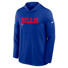 Buffalo Bills Sideline Pure Fury Performance Long Sleeve Hoodie T-Shirt Royal