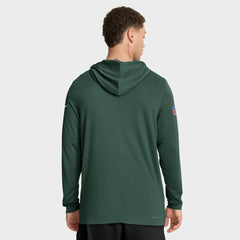 Green Bay Packers Sideline Pure Fury Performance Long Sleeve Hoodie T-Shirt Green