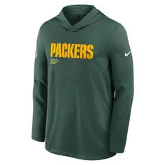 Green Bay Packers Sideline Pure Fury Performance Long Sleeve Hoodie T-Shirt Green
