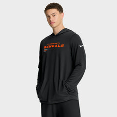 Cincinnati Bengals Sideline Pure Fury Performance Long Sleeve Hoodie T-Shirt Black