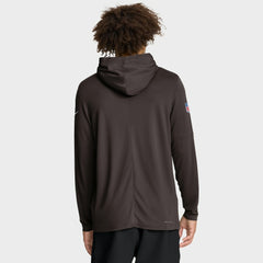 Cleveland Browns Sideline Pure Fury Performance Long Sleeve Hoodie T-Shirt Brown