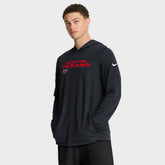 Houston Texans Sideline Pure Fury Performance Long Sleeve Hoodie T-Shirt Navy