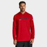 Houston Texans Sideline Pure Fury Performance Long Sleeve Hoodie T-Shirt Red
