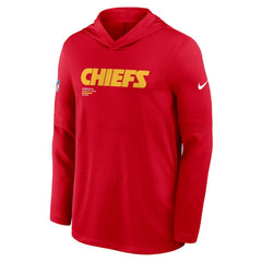 Kansas City Chiefs Sideline Pure Fury Performance Long Sleeve Hoodie T-Shirt Red
