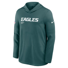 Philadelphia Eagles Sideline Pure Fury Performance Long Sleeve Hoodie T-Shirt Green