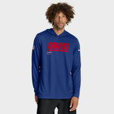 New York Giants Sideline Pure Fury Performance Long Sleeve Hoodie T-Shirt Royal