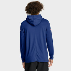 New York Giants Sideline Pure Fury Performance Long Sleeve Hoodie T-Shirt Royal