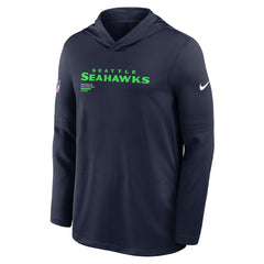 Seattle Seahawks Sideline Pure Fury Performance Long Sleeve Hoodie T-Shirt College Navy