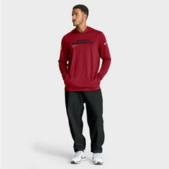 Arizona Cardinals Sideline Pure Fury Performance Long Sleeve Hoodie T-Shirt Cardinal