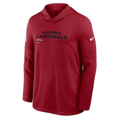 Arizona Cardinals Sideline Pure Fury Performance Long Sleeve Hoodie T-Shirt Cardinal