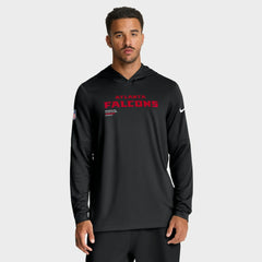 Atlanta Falcons Sideline Pure Fury Performance Long Sleeve Hoodie T-Shirt Black