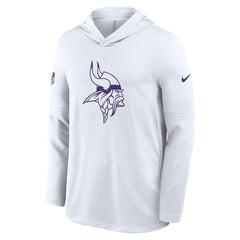 Minnesota Vikings Sideline Option Read Dri-FIT Long Sleeve Hoodie T-Shirt White