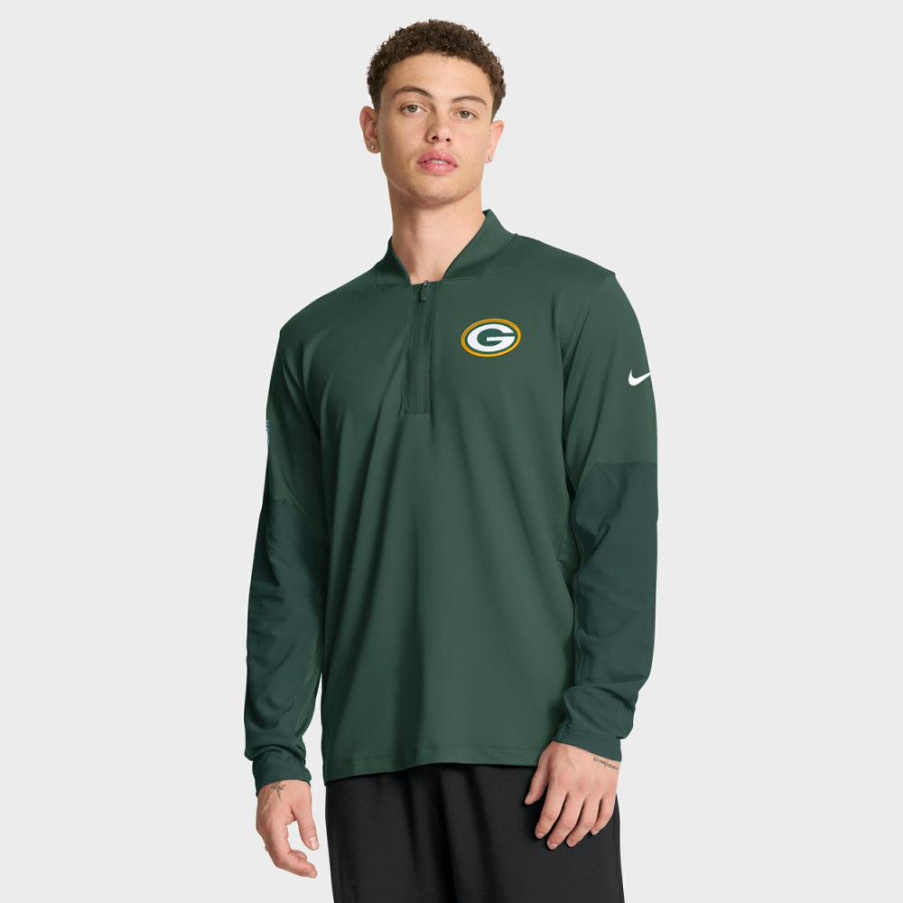 Green Bay Packers Sideline Dri-FIT Half-Zip Pullover Green