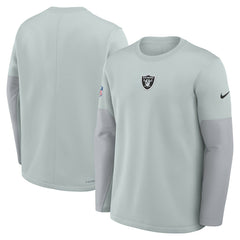 Las Vegas Raiders Sideline Coach Therma-FIT Long Sleeve T-Shirt Silver