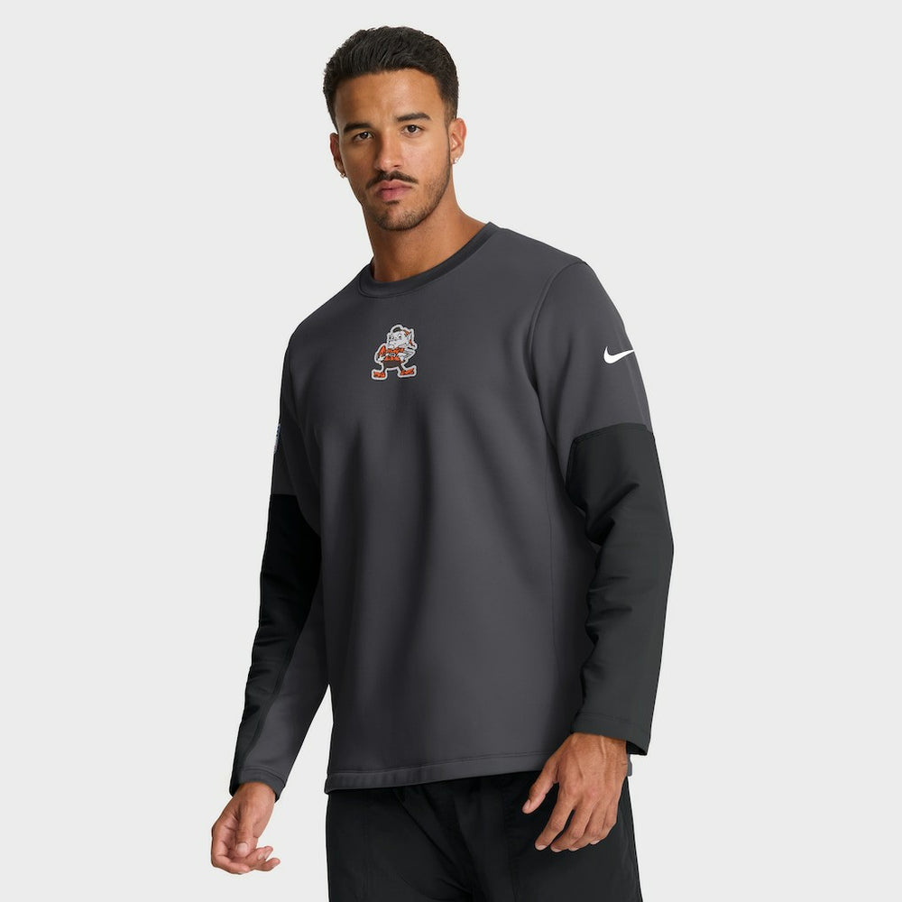 Cleveland Browns Sideline Coach Therma-FIT Long Sleeve T-Shirt Anthracite