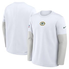 Green Bay Packers Sideline Coach Therma-FIT Long Sleeve T-Shirt White
