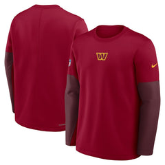 Washington Commanders Sideline Coach Therma-FIT Long Sleeve T-Shirt Burgundy