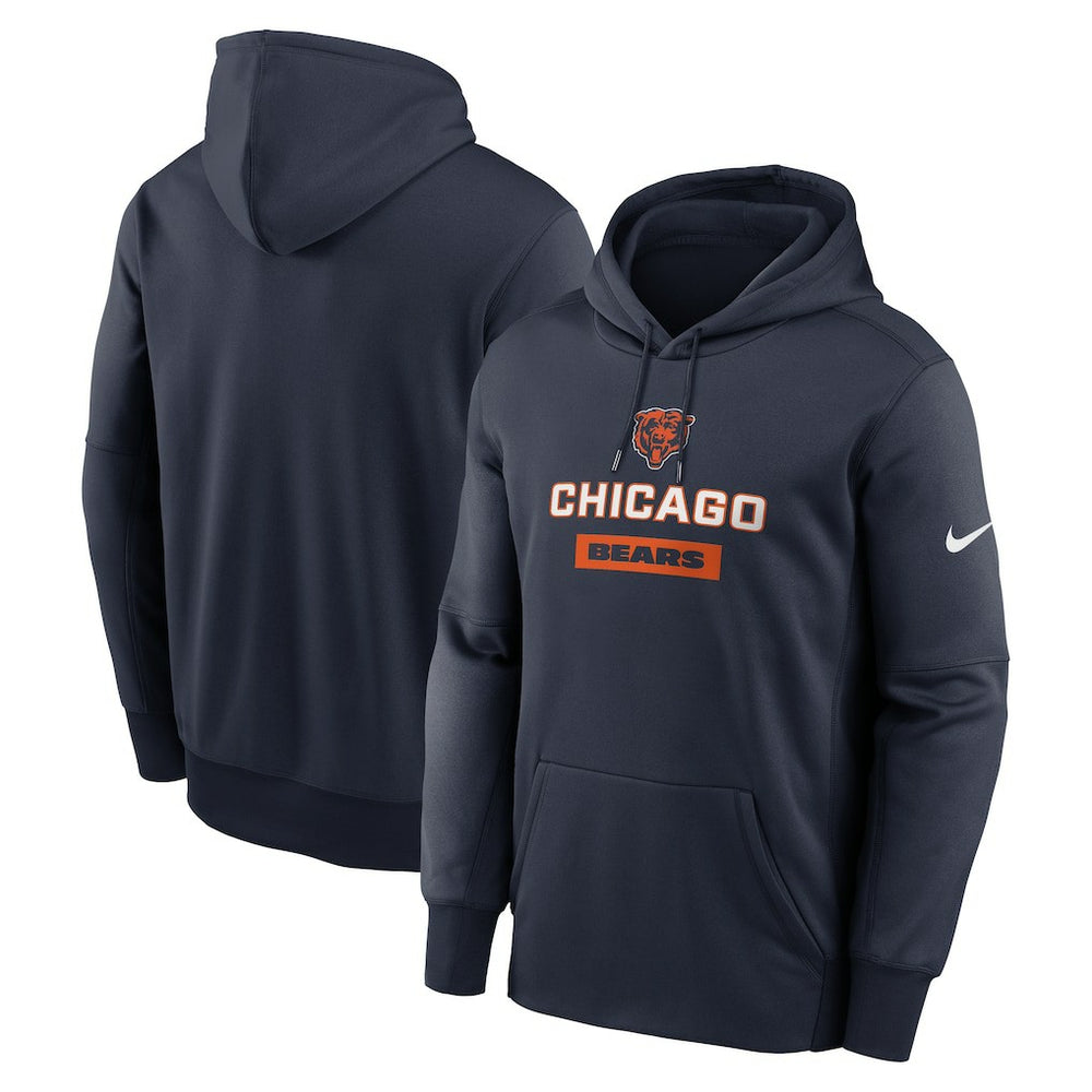 Chicago Bears Toss Sweep Performance Pullover Hoodie Navy