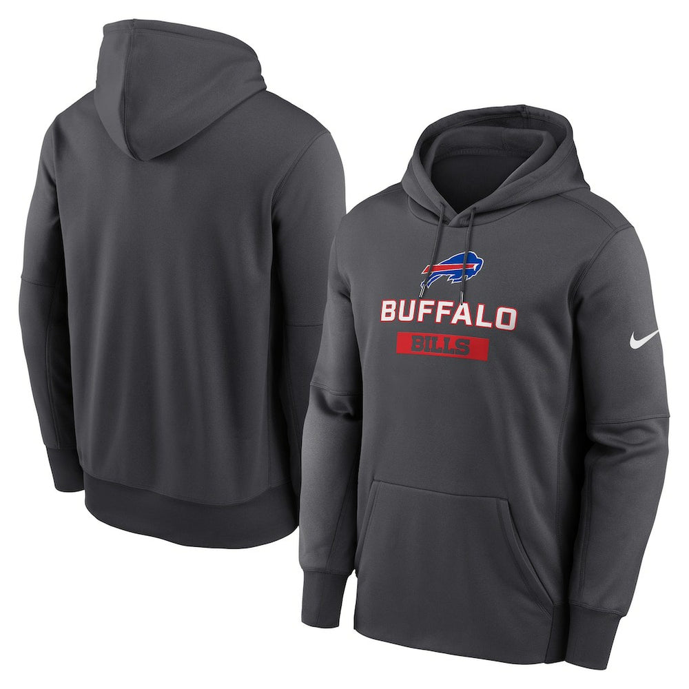 Buffalo Bills Toss Sweep Performance Pullover Hoodie Anthracite