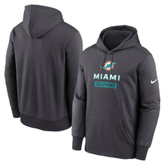 Miami Dolphins Toss Sweep Performance Pullover Hoodie Anthracite