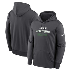 New York Jets Toss Sweep Performance Pullover Hoodie Anthracite