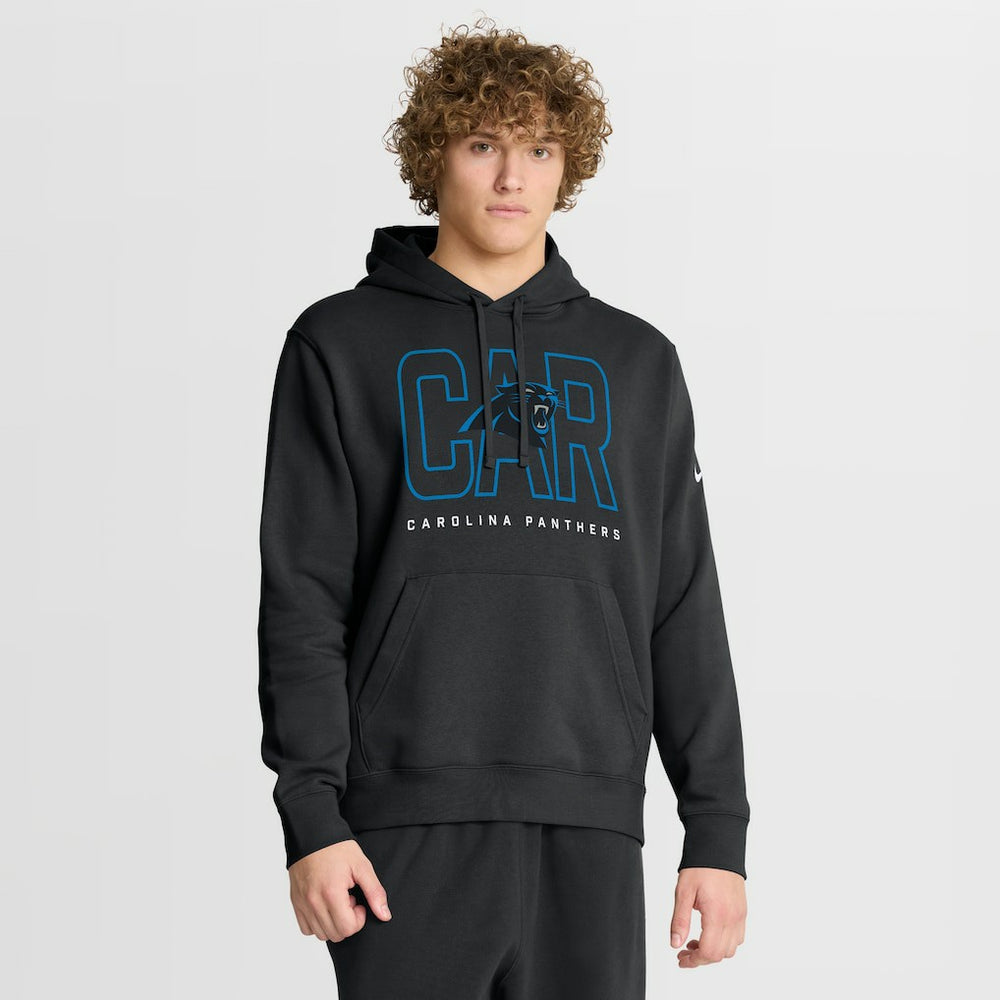 Carolina Panthers Busted Play Club Fleece Pullover Hoodie Black