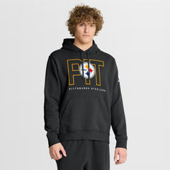 Pittsburgh Steelers Busted Play Club Fleece Pullover Hoodie Black