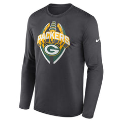 Green Bay Packers Primetime Legend Icon Performance Long Sleeve T-Shirt Anthracite