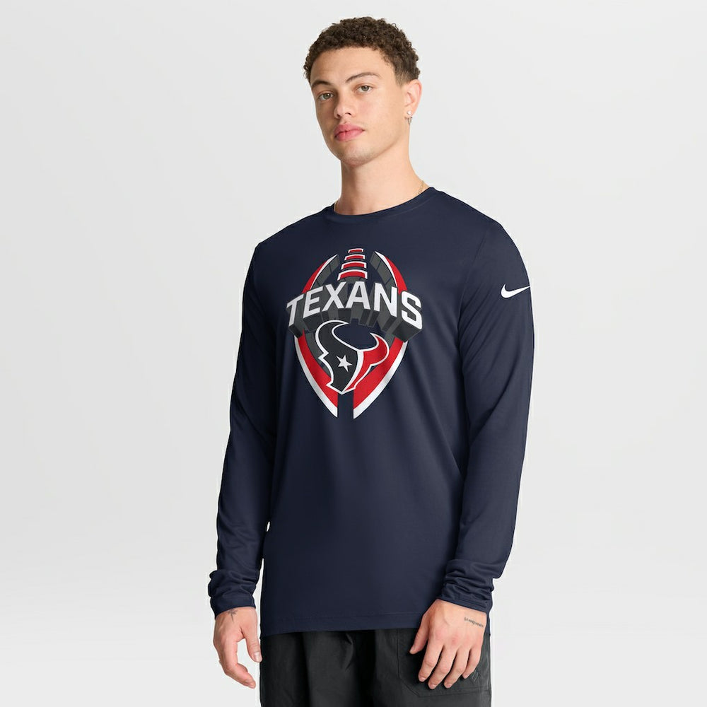 Houston Texans Primetime Legend Icon Performance Long Sleeve T-Shirt Navy