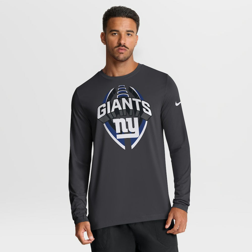 New York Giants Primetime Legend Icon Performance Long Sleeve T-Shirt Anthracite