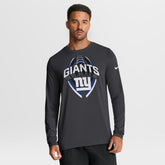 New York Giants Primetime Legend Icon Performance Long Sleeve T-Shirt Anthracite