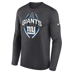 New York Giants Primetime Legend Icon Performance Long Sleeve T-Shirt Anthracite
