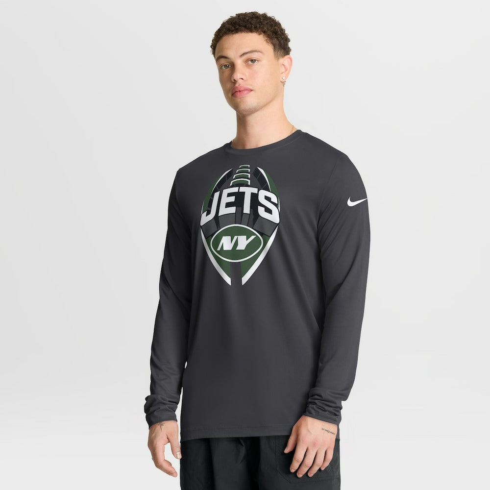 New York Jets Primetime Legend Icon Performance Long Sleeve T-Shirt Anthracite