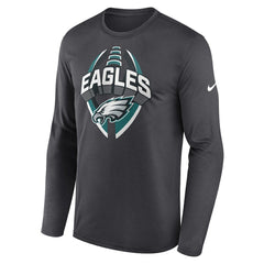 Philadelphia Eagles Primetime Legend Icon Performance Long Sleeve T-Shirt Anthracite