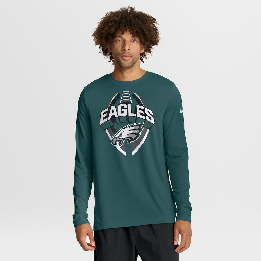 Philadelphia Eagles Primetime Legend Icon Performance Long Sleeve T-Shirt Midnight Green