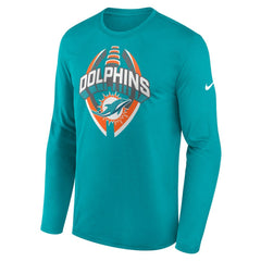 Miami Dolphins Primetime Legend Icon Performance Long Sleeve T-Shirt Aqua