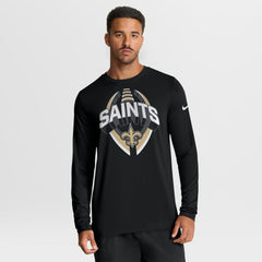 New Orleans Saints Primetime Legend Icon Performance Long Sleeve T-Shirt Black