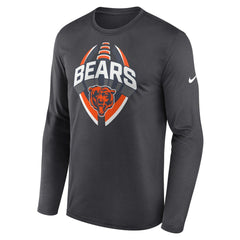 Chicago Bears Primetime Legend Icon Performance Long Sleeve T-Shirt Anthracite